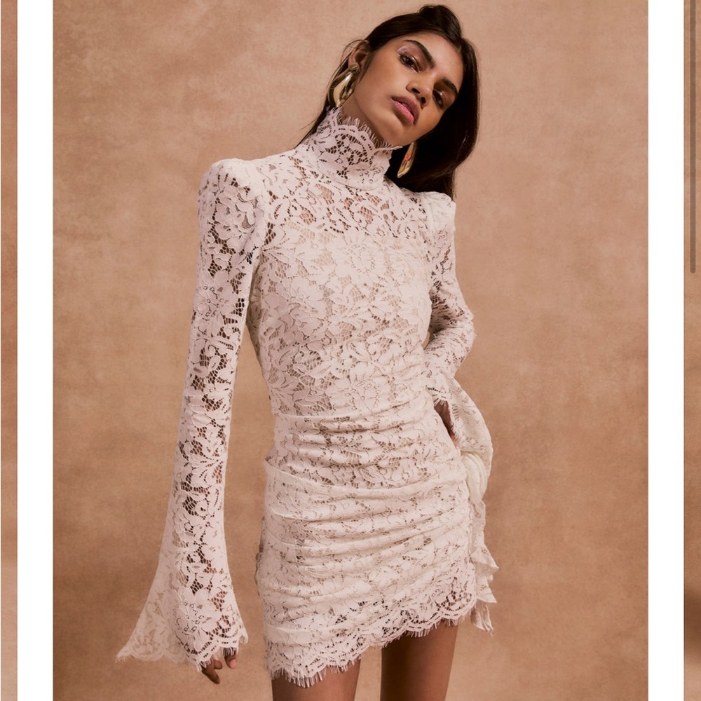 NWT De La Vali BODITA MINI DRESS IN WHITE COTTON